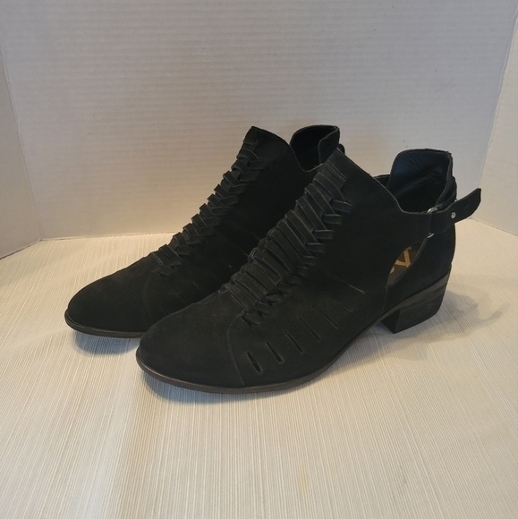 Sam Edelman Pierson Suede Woven Cutout Ankle Boots Size 10
